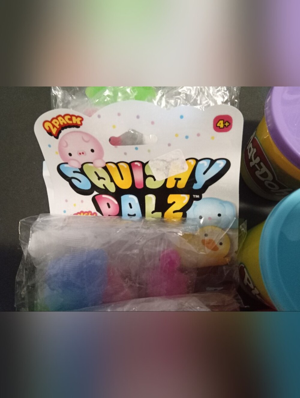 Kids Toy Set with Play-Doh, Squishies, Dolls, And Tiny Stuffed Animals. - Picture 4 of 5
